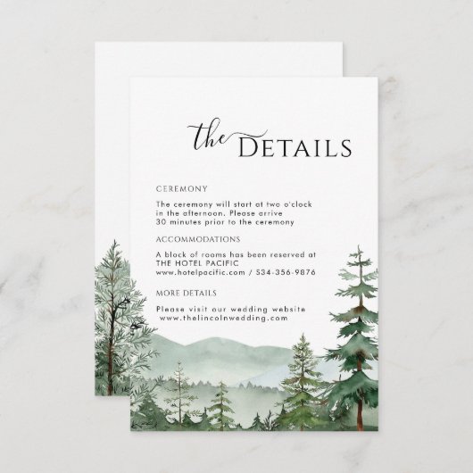 Rustic Mountain Forest Details Enclosure kaart (Voorkant / Achterkant)