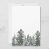 Rustic Mountain Forest Evergreen Tree Wedding Invi Kaart (Achterkant)