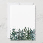 Rustic Mountain Forest Evergreen Tree Wedding Invi Kaart (Achterkant)