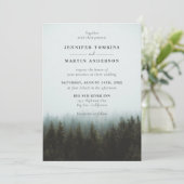 Rustic Mountain Forest huwelijksuitnodigingen Kaart (Staand voorkant)