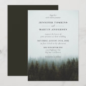 Rustic Mountain Forest huwelijksuitnodigingen Kaart (Voorkant / Achterkant)