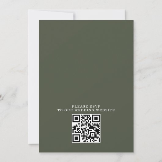 Rustic Mountain Forest Lake Budget QR Code Wedding Kaart (Achterkant)