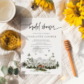 Rustic Mountain Forest Outdoor Bridal Shower Kaart