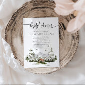 Rustic Mountain Forest Outdoor Bridal Shower Kaart