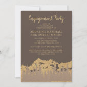 Rustic Mountain Forest Pine Trees Engagement Party Kaart (Voorkant)