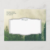 Rustic Mountain Forest Pine Trees Save the Date Aankondigingskaart (Achterkant)