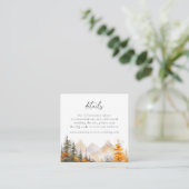 Rustic Mountain Forest QR Code Wedding Details Informatiekaartje (Staand voorkant)