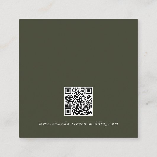 Rustic Mountain Forest QR Code Wedding Details Informatiekaartje (Achterkant)
