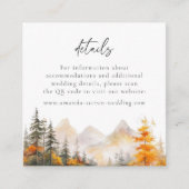 Rustic Mountain Forest QR Code Wedding Details Informatiekaartje (Voorkant)