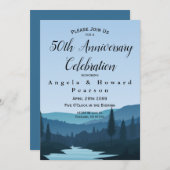 Rustic Mountain Forest Stream 50th Jubileum Kaart (Voorkant / Achterkant)