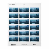 Rustic Mountain Forest Stream met pijnbomen Etiket (Full Sheet)