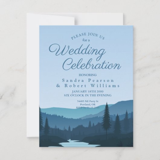 Rustic Mountain Forest Stream met pijnbomen Kaart (Voorkant)