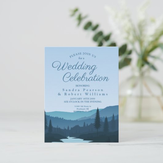 Rustic Mountain Forest Stream met pijnbomen Kaart (Staand voorkant)