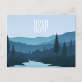 Rustic Mountain Forest Stream met pijnbomen Uitnodiging Briefkaart (Voorkant)