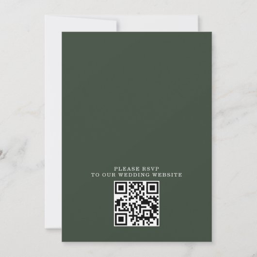 Rustic Mountain Forest Tree Budget QR Code Wedding Kaart (Achterkant)