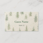 Rustic Mountain Forest Watercolor Wedding Place  Plaatskaartje (Voorkant)