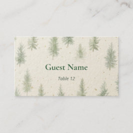Rustic Mountain Forest Watercolor Wedding Place  Plaatskaartje