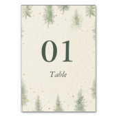 Rustic Mountain Forest Watercolor Wedding Table  Kaart (Achterkant)