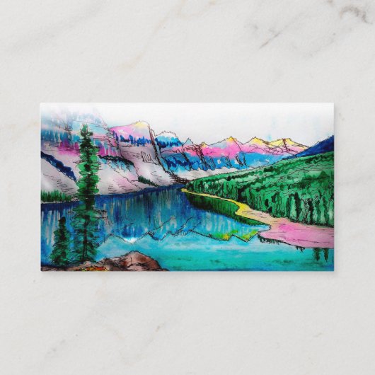 Rustic Mountain Forest Waterverf Thankyou Kaart (Achterkant)