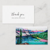 Rustic Mountain Forest Waterverf Thankyou Kaart (Voorkant / Achterkant)
