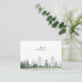 Rustic Mountain Forest Waterverf Wedding Informatiekaartje (Staand voorkant)