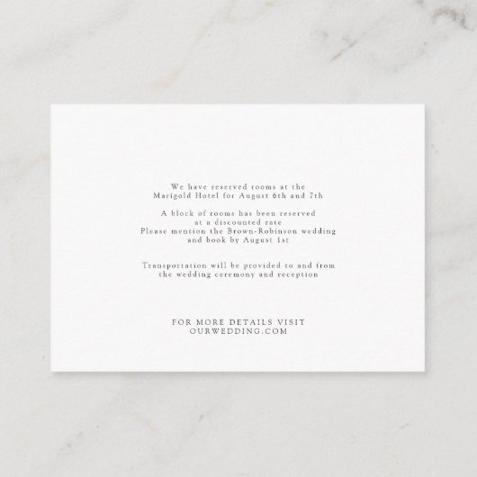 Rustic Mountain Forest Waterverf Wedding Informatiekaartje (Achterkant)