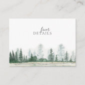 Rustic Mountain Forest Waterverf Wedding Informatiekaartje (Voorkant)