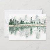 Rustic Mountain Forest Waterverf Wedding RSVP Kaartje (Achterkant)