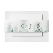 Rustic Mountain Forest Waterverf Wedding Uitnodigingen Wikkel (Voorkant Voorbeeld)