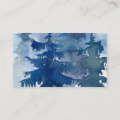 Rustic Mountain Forest Waterverf Wedding Website Informatiekaartje (Achterkant)