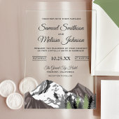 Rustic Mountain Forest Wedding Acryl Uitnodigingen