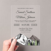 Rustic Mountain Forest Wedding Acryl Uitnodigingen (Insitu (Draagbaar))