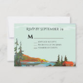 Rustic Mountain Forest Wedding response cards RSVP (Voorkant)