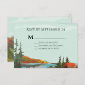 Rustic Mountain Forest Wedding response cards RSVP (Voorkant / Achterkant)