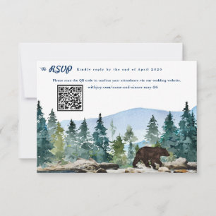 Rustic Mountain Forest Wedding RSVP Aankondiging