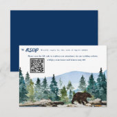 Rustic Mountain Forest Wedding RSVP Aankondiging (Voorkant / Achterkant)