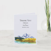 Rustic Mountain gevouwen bruiloft dank u kaart (Voorkant)