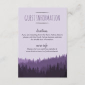Rustic Mountain Guest Info Kaart in het paars (Voorkant)