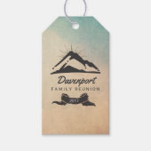 Rustic Mountain Illustration Family Reunion Bedank Cadeaulabel (Voorkant)