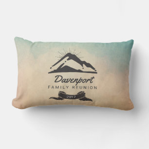 Rustic Mountain Illustration Family Reunion Kussen