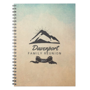 Rustic Mountain Illustration Family Reunion Notitieboek