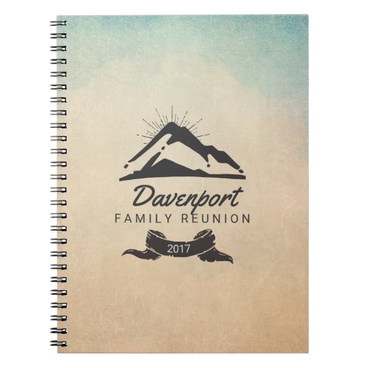 Rustic Mountain Illustration Family Reunion Notitieboek (Voorkant)