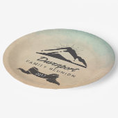 Rustic Mountain Illustration Family Reunion Papieren Bordje (Gekanteld)