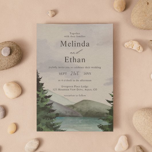 Rustic Mountain & Lake Evergreen Wedding  Kaart