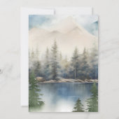 Rustic Mountain Lake huwelijksuitnodiging Kaart (Achterkant)