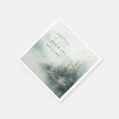 Rustic Mountain Lake Misty Pines Modern Wedding Servet (Hoek)