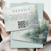 Rustic Mountain Lake Misty Pines Wedding Details Informatiekaartje