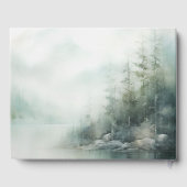 Rustic Mountain Lake Misty Pines Wedding Gastenboek (Achterkant)