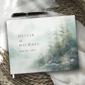 Rustic Mountain Lake Misty Pines Wedding Gastenboek