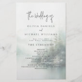 Rustic Mountain Lake Misty Pines Wedding Program Flyer (Voorkant)